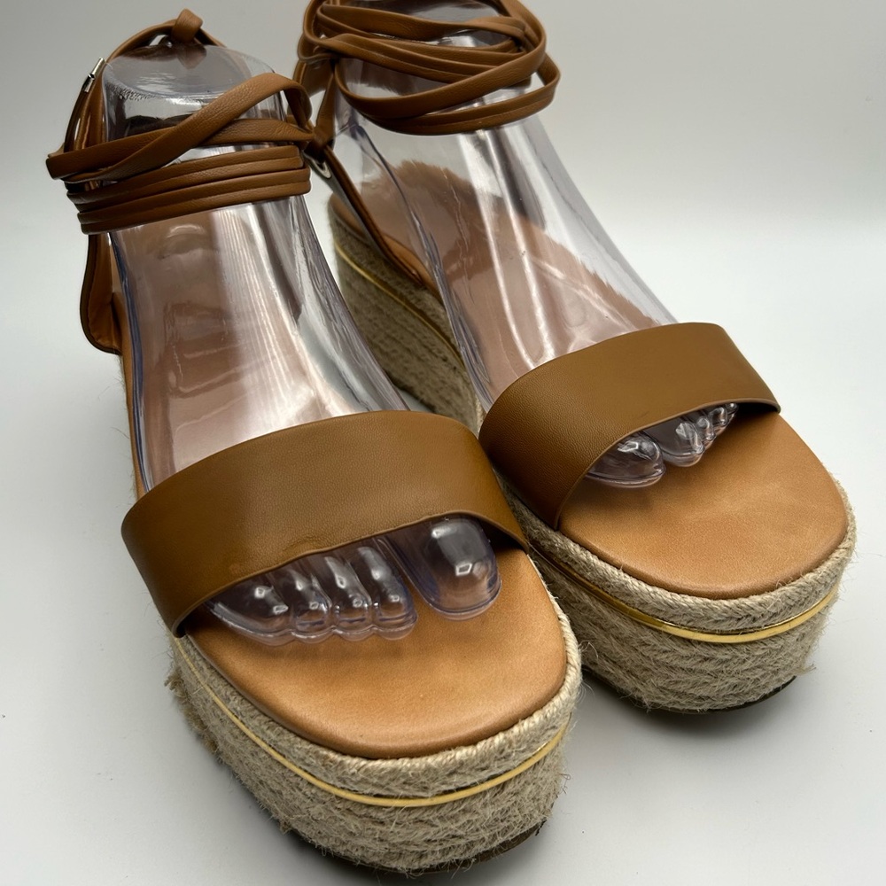 Bleeker & Bond Odette Espadrille Strappy Wedge Sandals Size 9 1/2